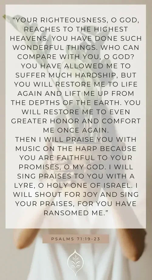 Psalms 71 verse scripture with plant in background