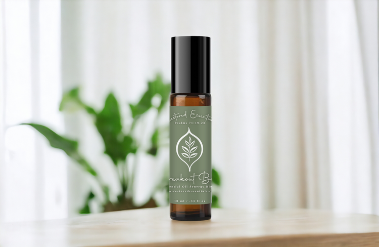 Skin clarity product in green bottle with plant in background